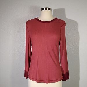 Free People Good On‎ You Burgundy/Wine Shirt LG
